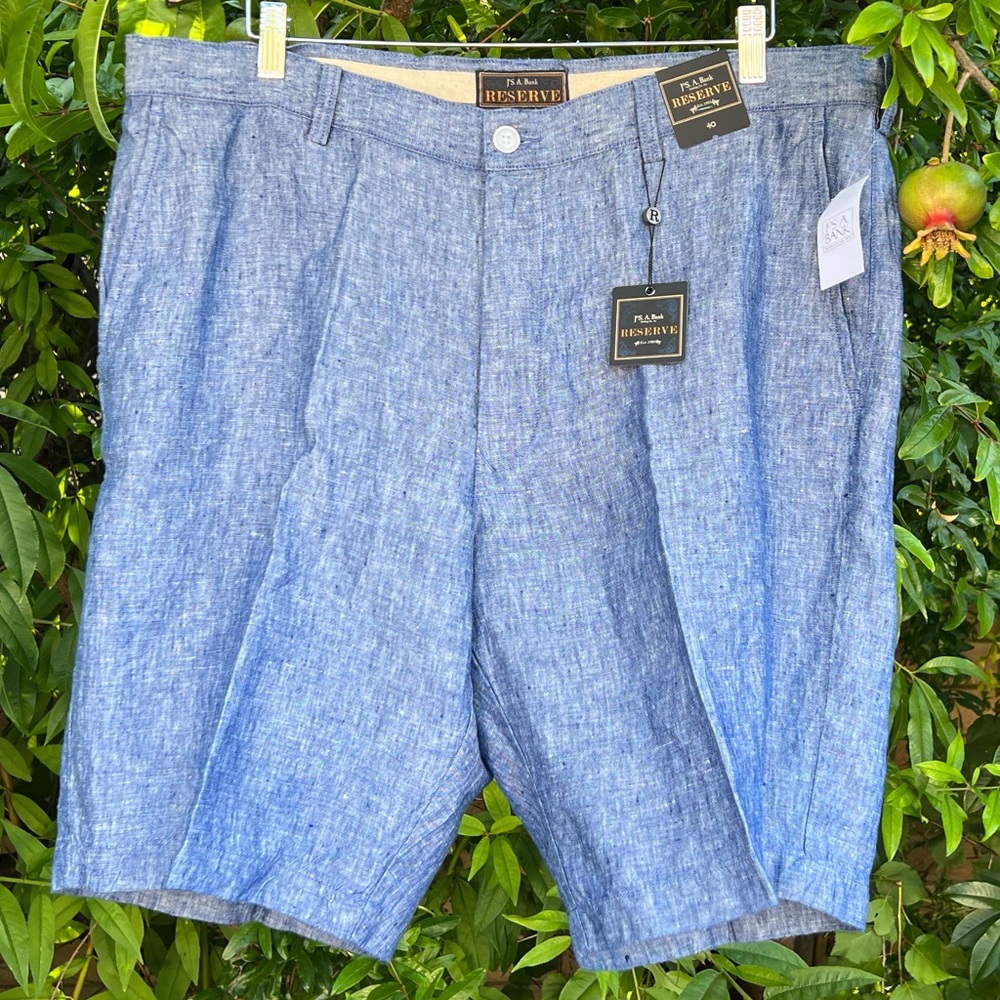 NWT 40W Jos A. Bank Linen Shorts